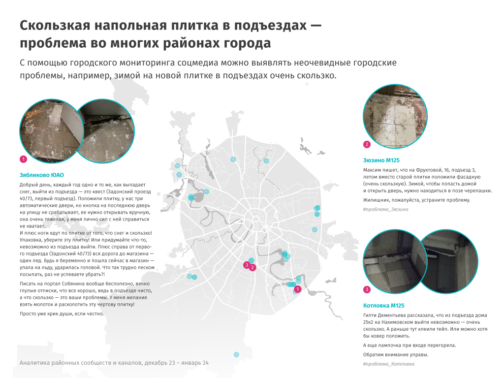жалобы на скользкую напольную плитку в подъездах