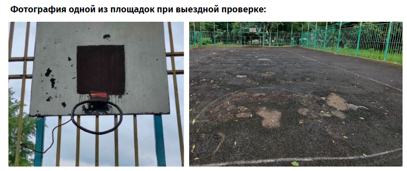 Пример результатов выездной проверки